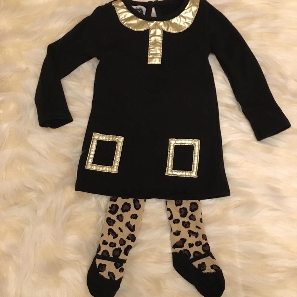 Mud Pie Pilgrim Dress and Tights Sz. 12-18mos